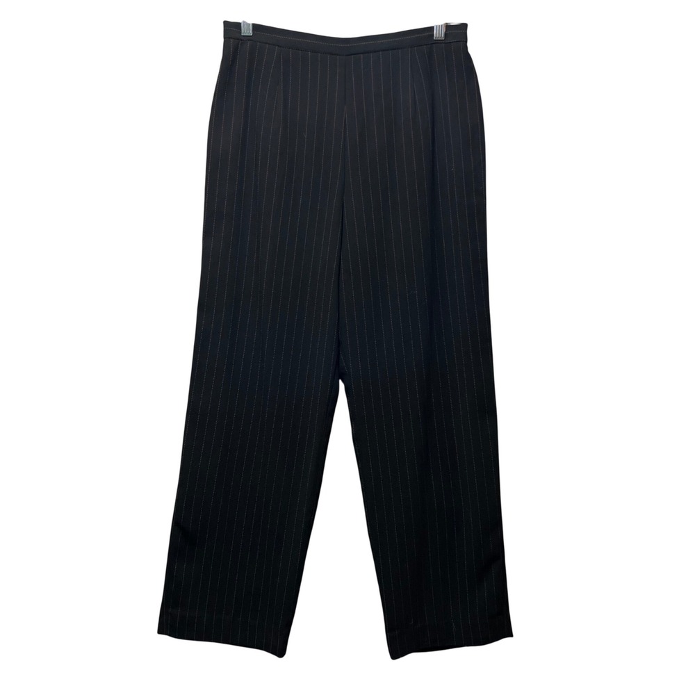 Vintage Dani Max Pinstripe Dress Pants Elastic Waist Trousers Career‎ Size 12